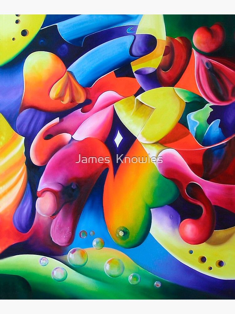 Thumbnail 5 of 5, Tote Bag, "Preconceptions" - colorful abstract expressionistic oil painting designed and sold by jknowles.