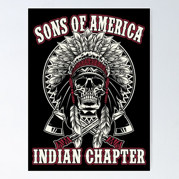 Son Of America Indian Chapter Native American Skull T Shirt