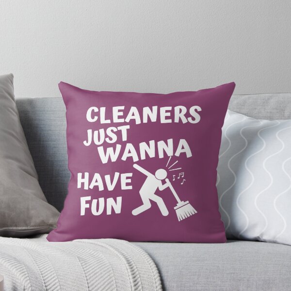 Item preview, Cleaners Just Wanna Have Fun Singing Housekeeper with Broom designed and sold by SavvyCleaner.