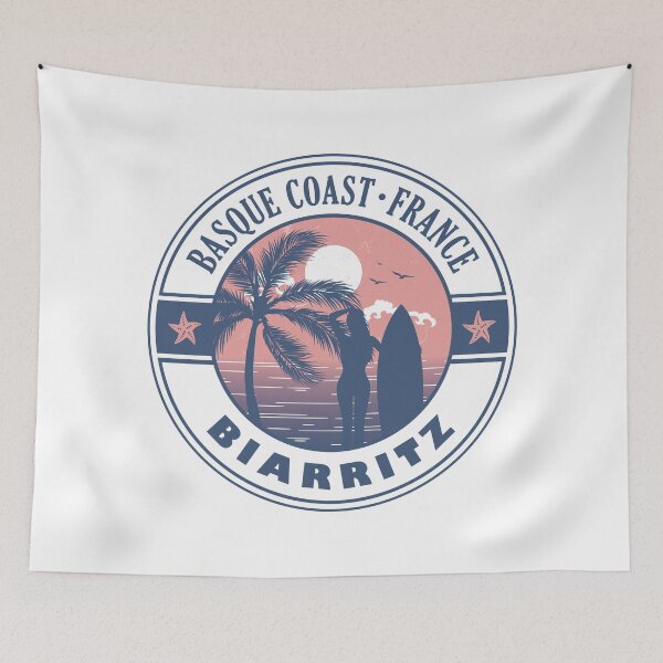 Item preview, Biarritz Basque Coast France Summer Surfing Design designed and sold by CynthiaGraphics.