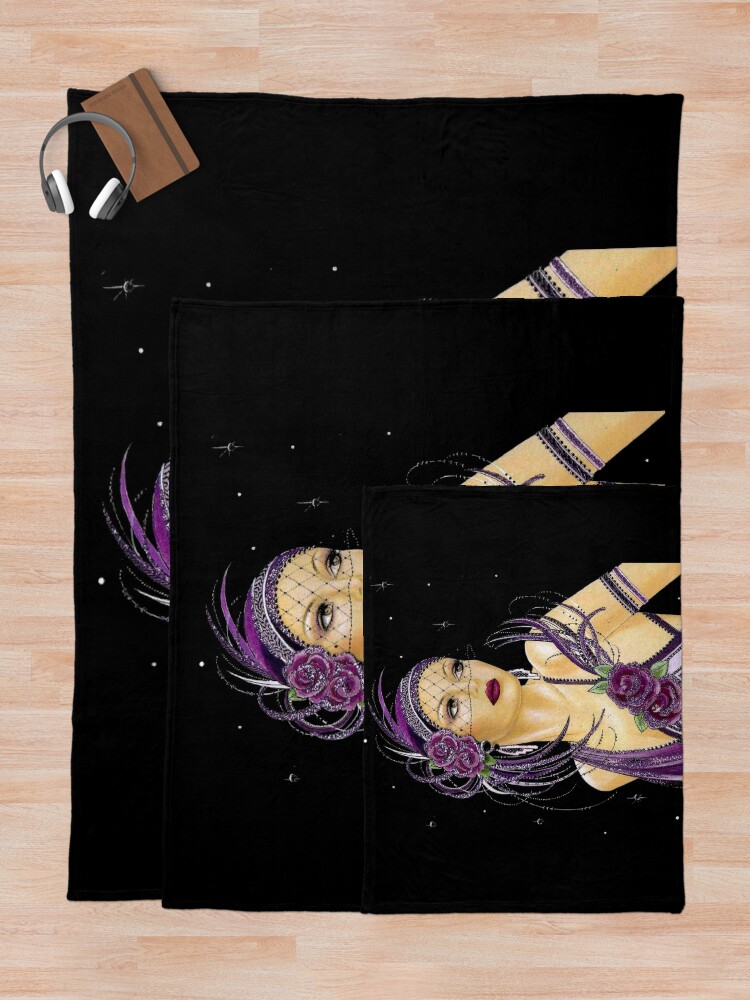 Alternate view of FLAPPER : Vintage 1930 Art Deco Print Throw Blanket