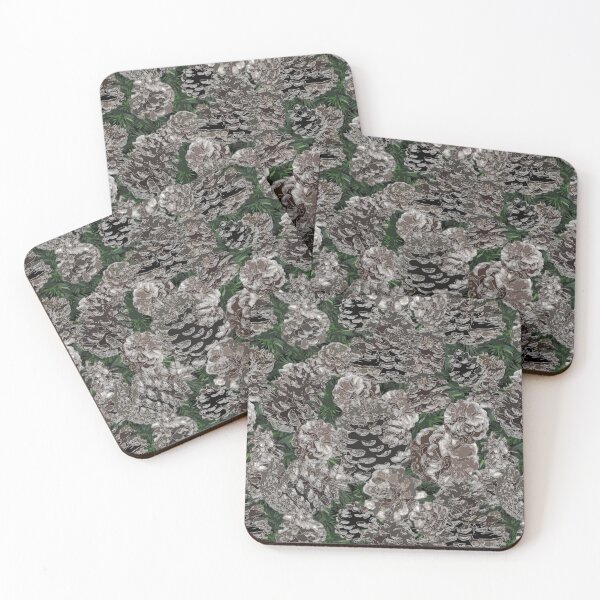 Item preview, Silvery Pinecones Repeat 5748 designed and sold by Art in My Loft.