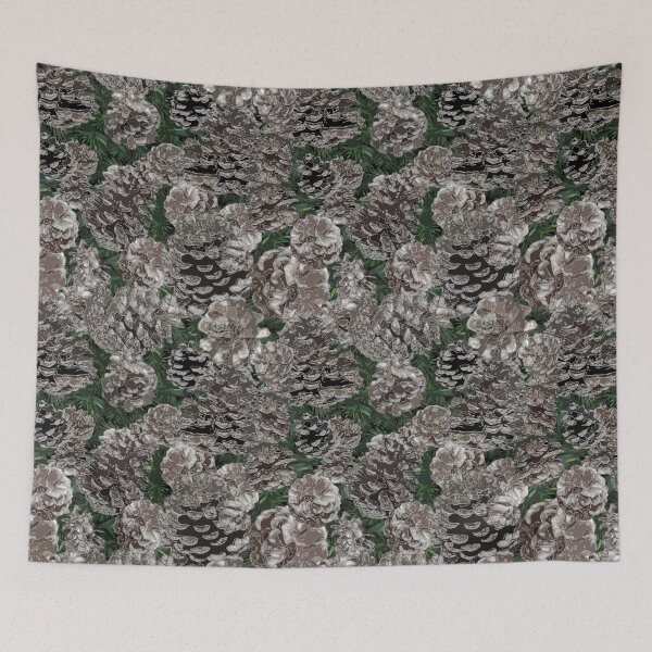 Item preview, Silvery Pinecones Repeat 5748 designed and sold by Art in My Loft.