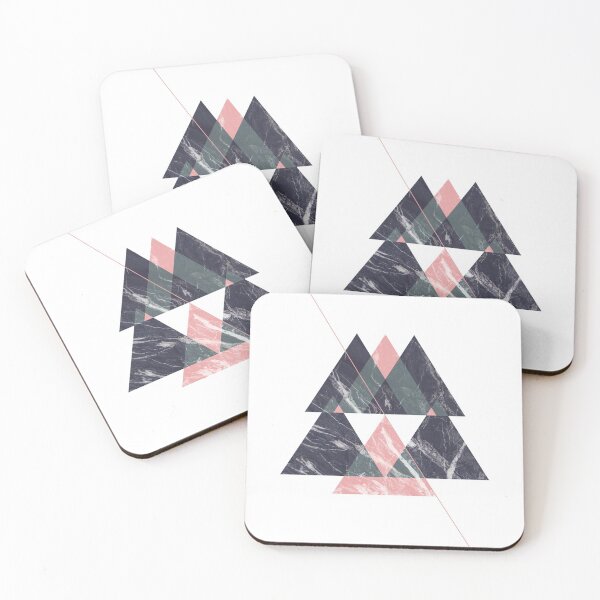 Aperçu de l'œuvre Triangles de marbre noir et rose créée et vendue par TamGustam.