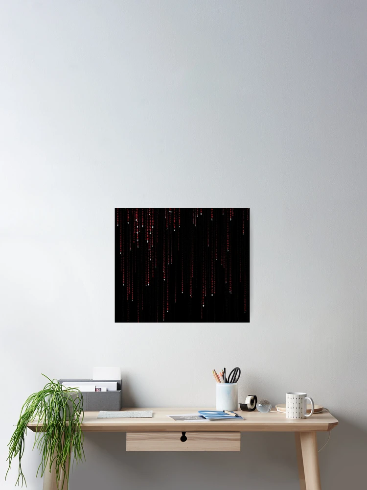 Aperçu 2 sur 3. Poster avec l'œuvre MATRIX ROUGE créée et vendue par Timena.