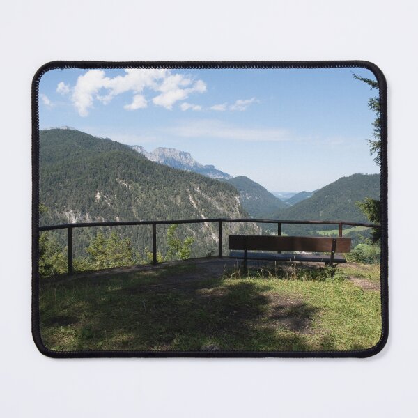 Item preview, Berchtesgaden, Germany: What remains of the Mooslahnerkopf; tea house in the Obersalzberg visited daily by Hitler. Wooden parapet and bench. Sunny summer day designed and sold by Maurizio Fabbroni.