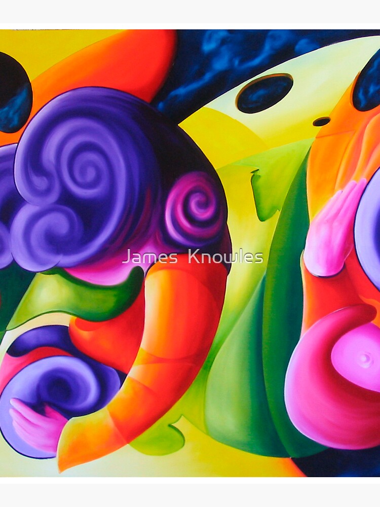 Thumbnail 5 of 5, Tote Bag, "Bailando en el Espacio" colourful abstract oil painting designed and sold by jknowles.
