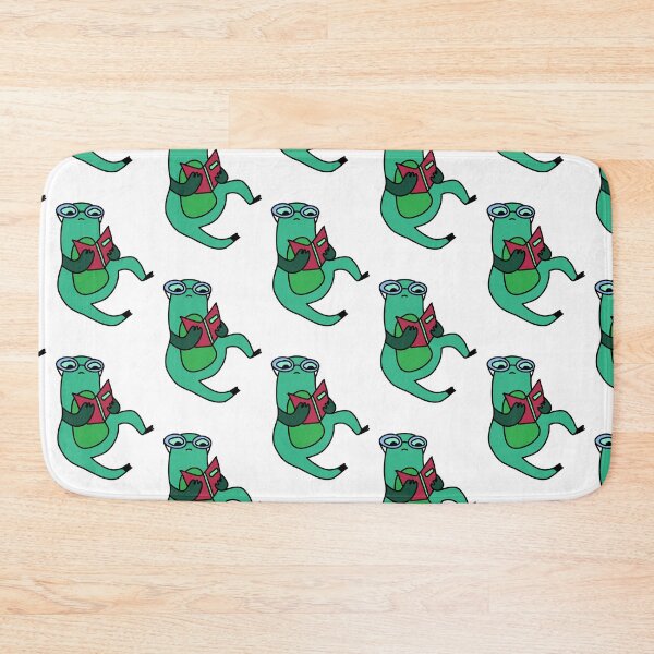 Item preview, Kawaii frog with glasses reading a book designed and sold by Yaseee.