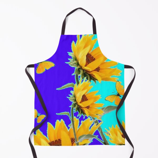 Item preview, BI COLOR BLUE-TURQUOISE COLOR ART YELLOW SUNFLOWERS BUTTERFLIES designed and sold by sharlesart.