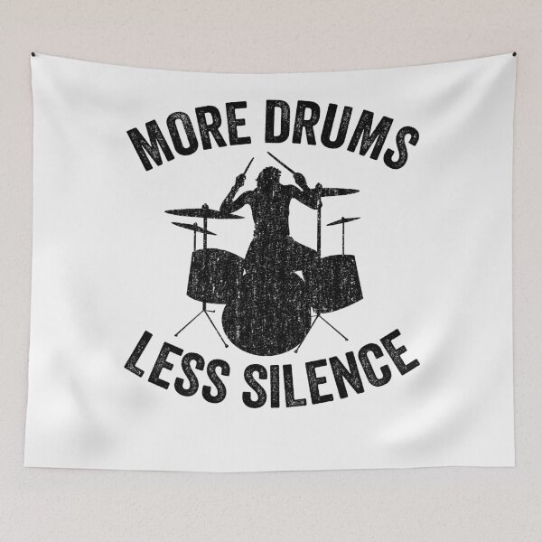 Item preview, More Drums Less Silence Funny Drummer Gift Quote designed and sold by Stronzi.