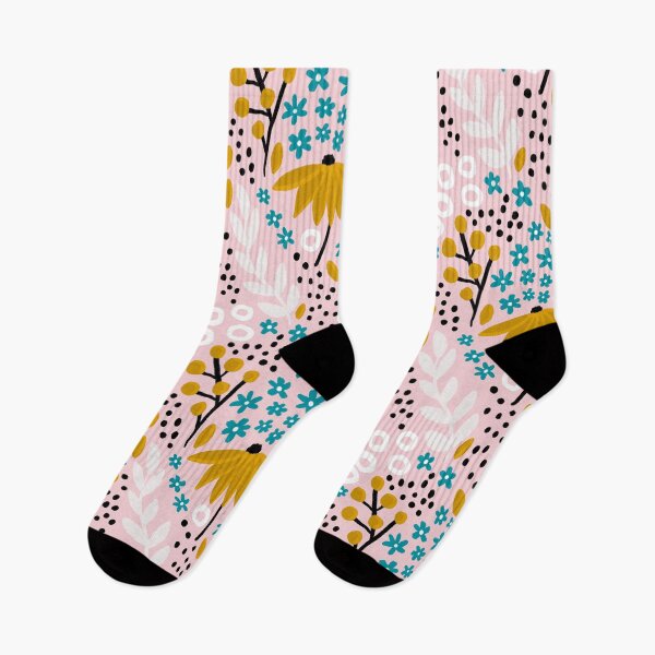 Item preview, Joyful floral with cotton candy pink base designed and sold by Quick Brown Fox Canada.
