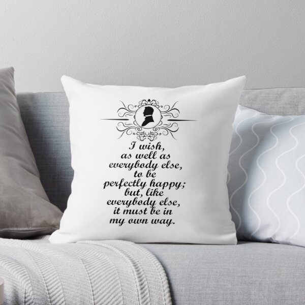 18x18 Jane Austen Cool Gifts Tees Funny Jane Austen Mr Multicolor Darcy Kind of Girl Romantic Novels Throw Pillow 