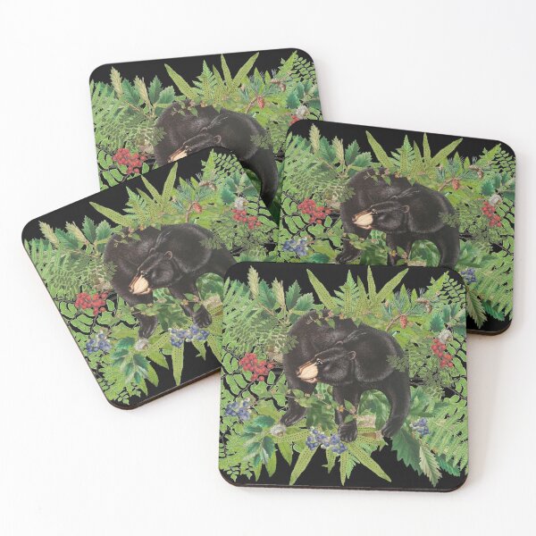 Item preview, Black Bear, Berries, Forest Green Leaves And Branches designed and sold by TrulyEpoque.