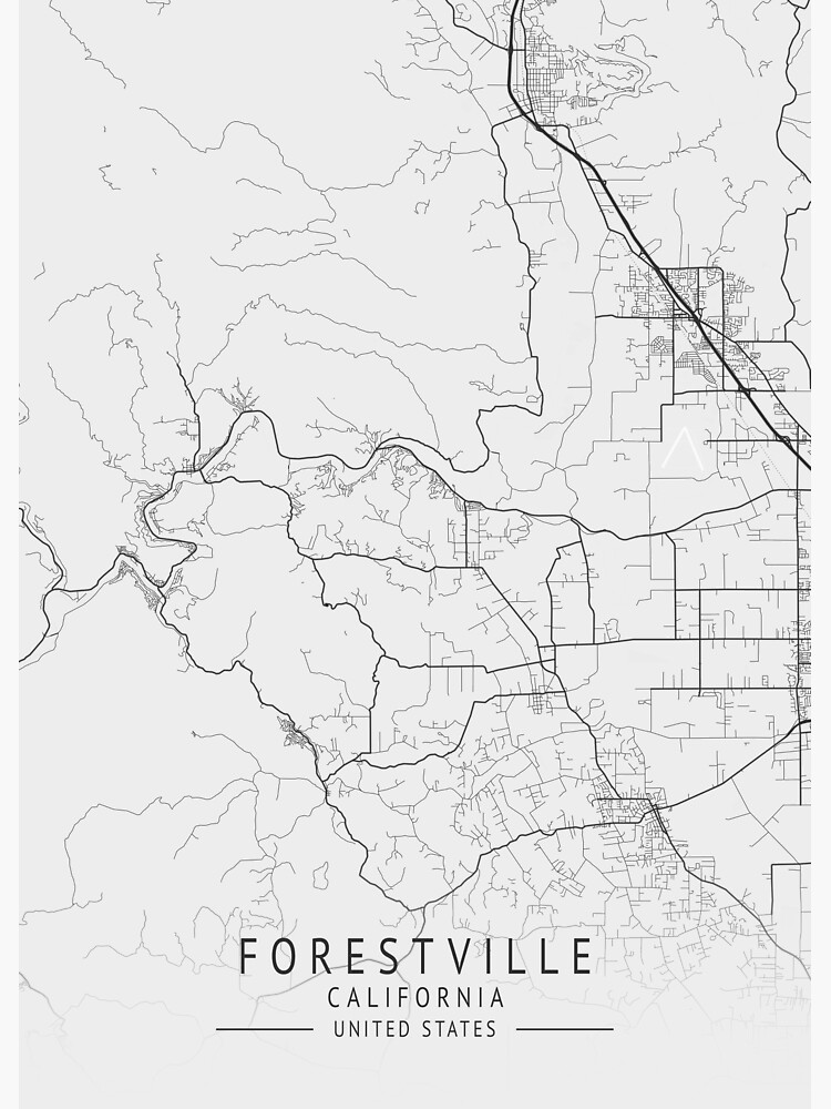 "Forestville California US Gray City Map" Poster by ctmapprint