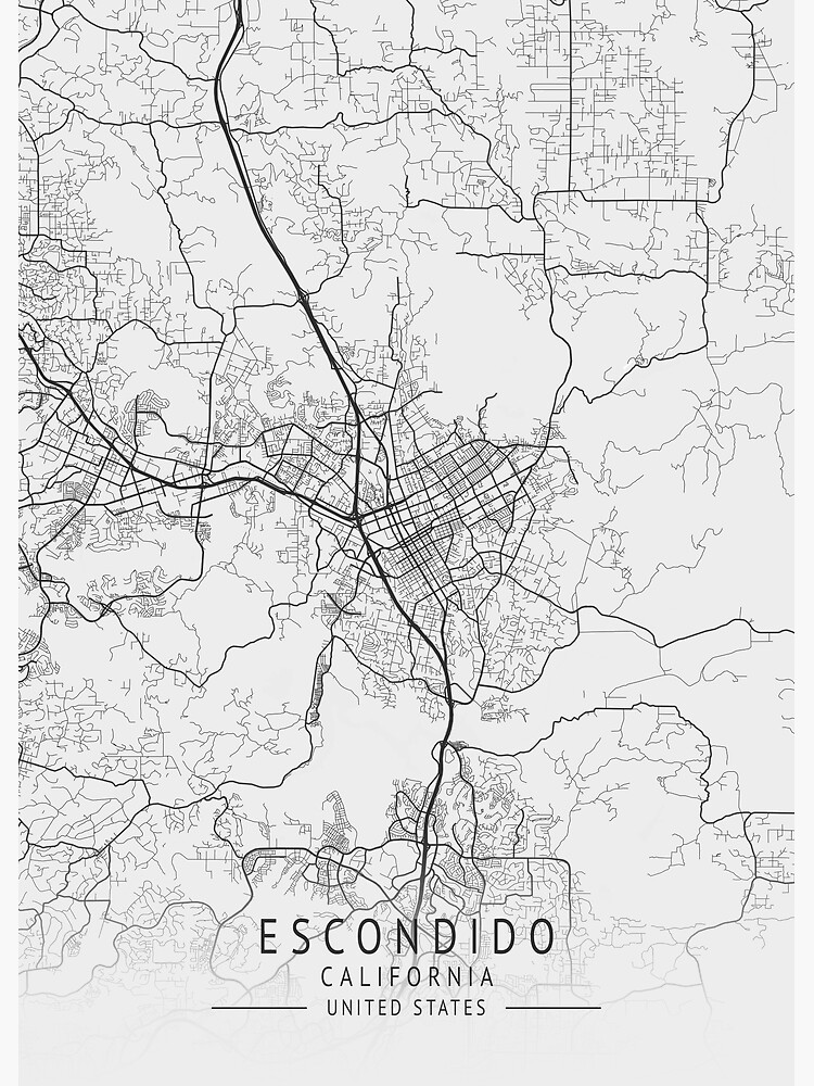 "Escondido California US Gray City Map" Poster for Sale by