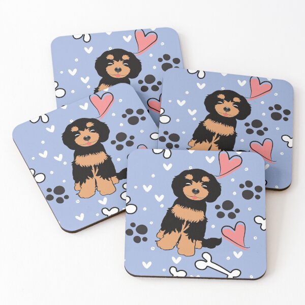 Item preview, LOVE Black and Tan Cavachon Dog designed and sold by Lulupainting.