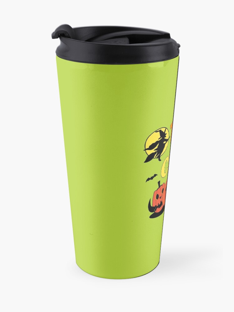 Alternate view of Trick or Clean Witch Broom Halloween Pumpkin Cleaning Travel Mug
