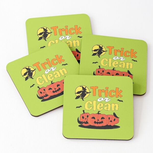 Item preview, Trick or Clean Witch Broom Halloween Pumpkin Cleaning designed and sold by SavvyCleaner.