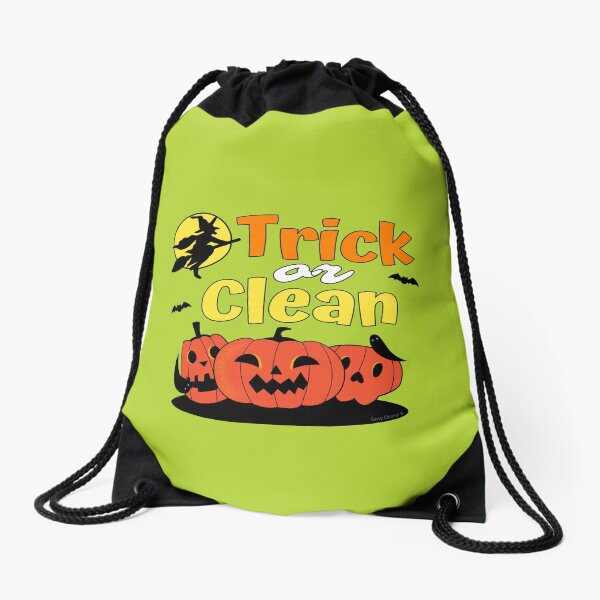Item preview, Trick or Clean Witch Broom Halloween Pumpkin Cleaning designed and sold by SavvyCleaner.