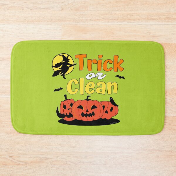 Item preview, Trick or Clean Witch Broom Halloween Pumpkin Cleaning designed and sold by SavvyCleaner.