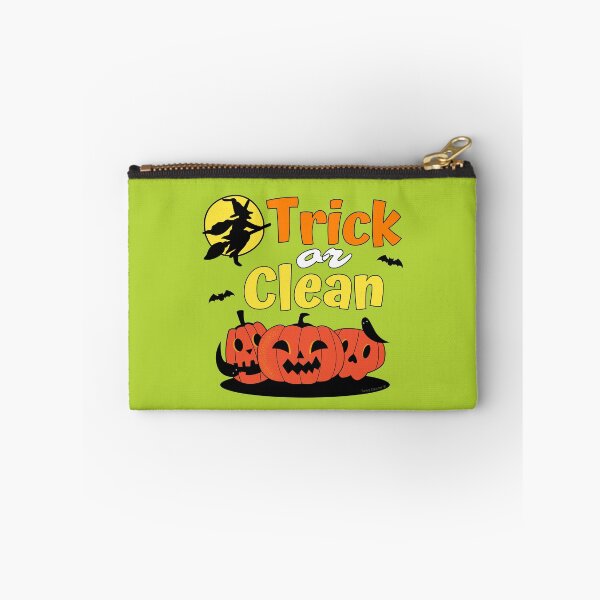 Item preview, Trick or Clean Witch Broom Halloween Pumpkin Cleaning designed and sold by SavvyCleaner.