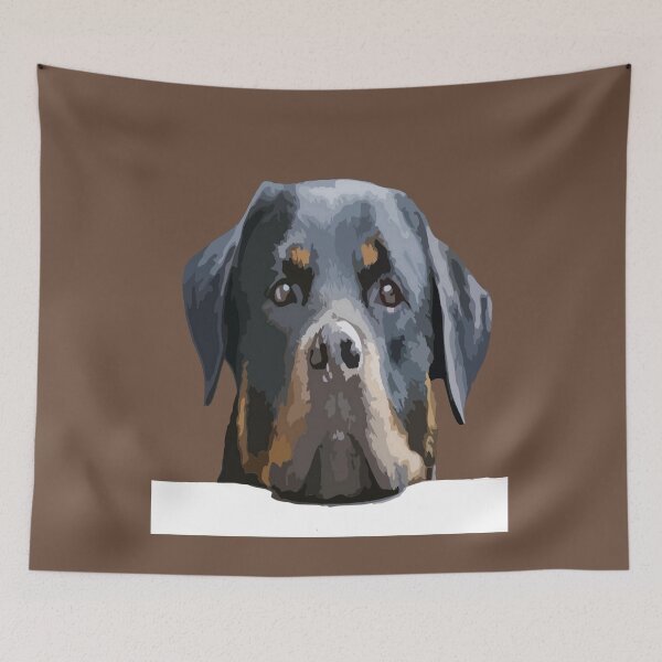 Item preview, Rottweiler Peering Over A White Wall Vector designed and sold by taiche.