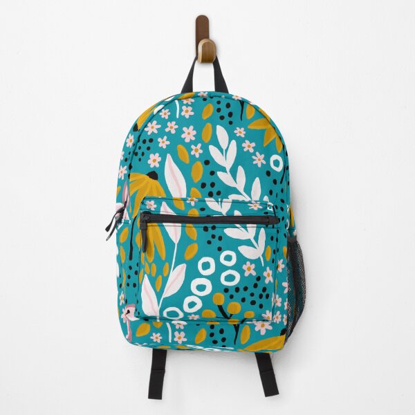 Item preview, Joyful Floral with lagoon blue base designed and sold by Quick Brown Fox Canada.