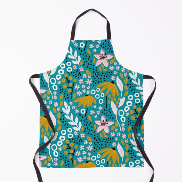 Item preview, Joyful Floral with lagoon blue base designed and sold by Quick Brown Fox Canada.