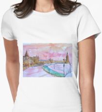 Sevilla Spain Plaza Espana at sunset Women's Fitted T-Shirt