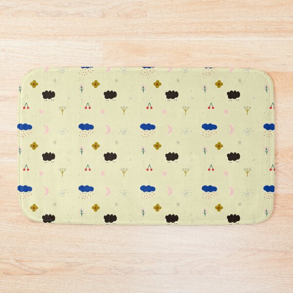 Item preview, Cute seamless pattern with lamb, rainy cloud,cherry,flowers, moon and dots.  Stylish minimalistic abstract pattern. designed and sold by BychkovaEvgenia.