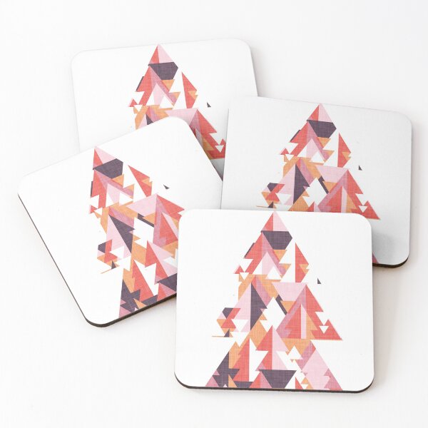 Item preview, Geo forest // coral papaya orange beet carissma and pastel pink geometric triangular pine trees designed and sold by SelmaCardoso.