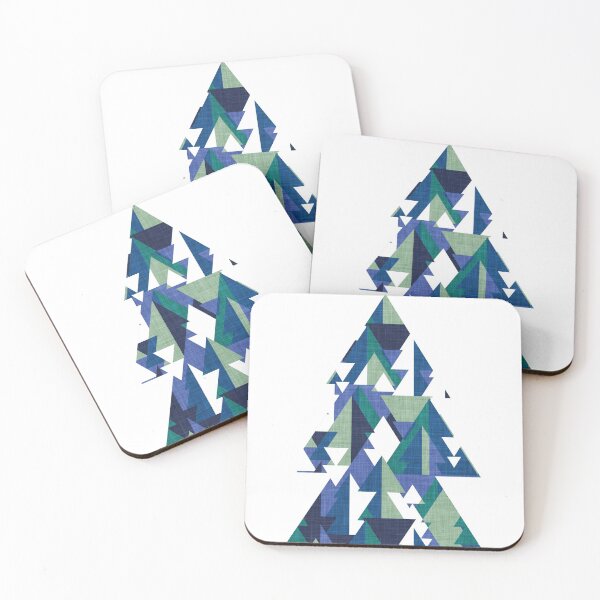 Item preview, Geo forest // oxford navy classic and electric blue pine and jade green geometric triangular pine trees designed and sold by SelmaCardoso.