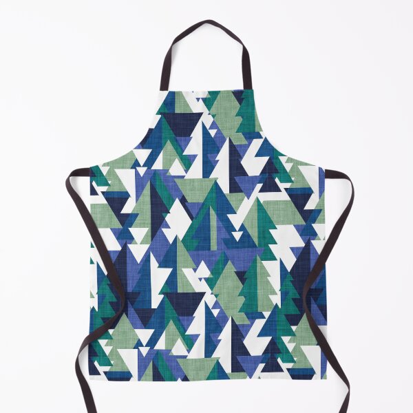 Item preview, Geo forest // oxford navy classic and electric blue pine and jade green geometric triangular pine trees designed and sold by SelmaCardoso.