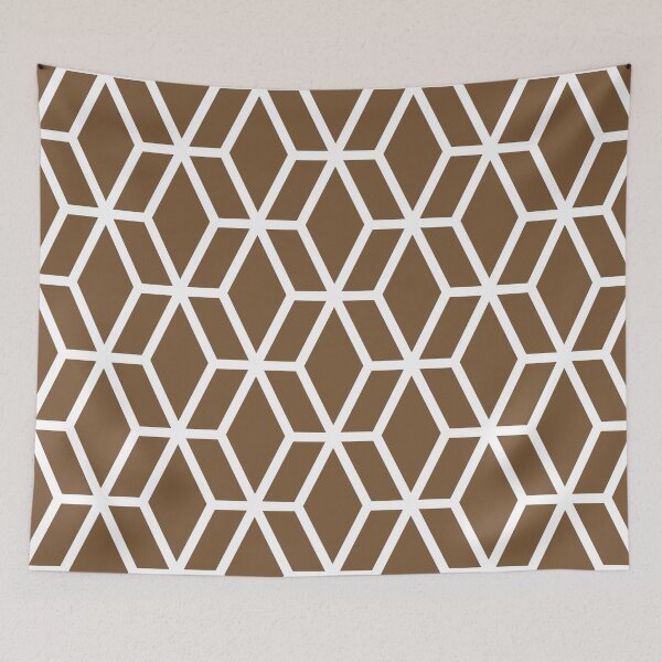 Item preview, Brown and White Tessellation Line Pattern 16 Coordinates w/ Sherwin Williams 2022 Popular Color Uber Umber SW 9107 designed and sold by ColorOfTheYears.