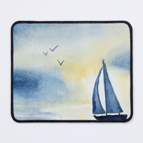 Item preview, Drawing landscape boat and sea decoration poster and table designed and sold by rkassee10.