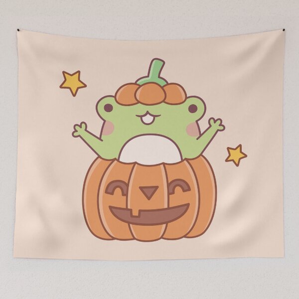 Item preview, Cute Frog In Carved Pumpkin Halloween designed and sold by rustydoodle.