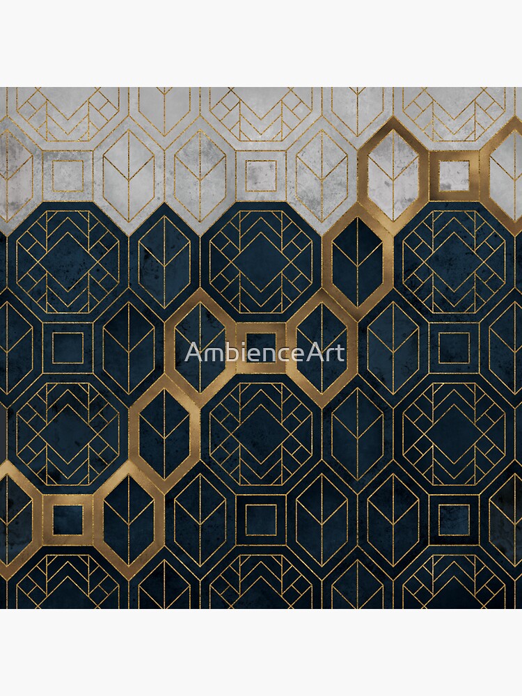 "Sapphire Connection Luxury Art Deco Pattern" Sticker for Sale by