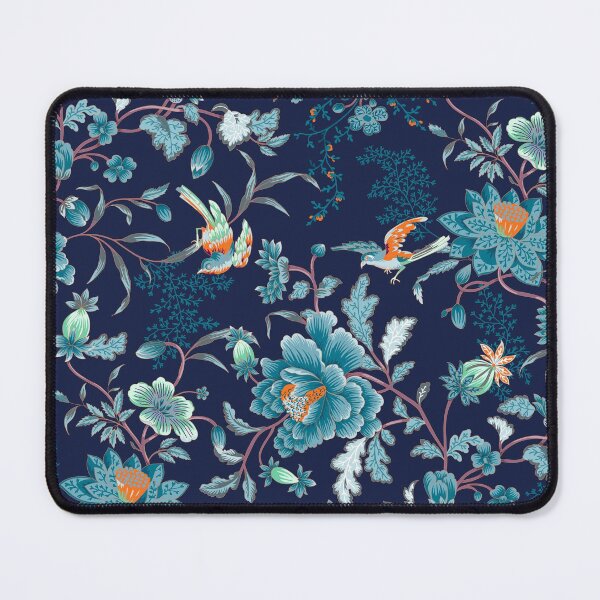 Item preview, Oriental Elegant Birds and Flowers Blue Pattern designed and sold by BluePlanet.