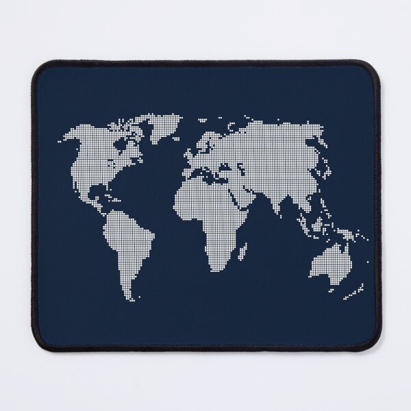 Artikelvorschau, Geografische Weltkarte aus Kreisen - Pixel Map Design Weiß entworfen und verkauft von ramiro.