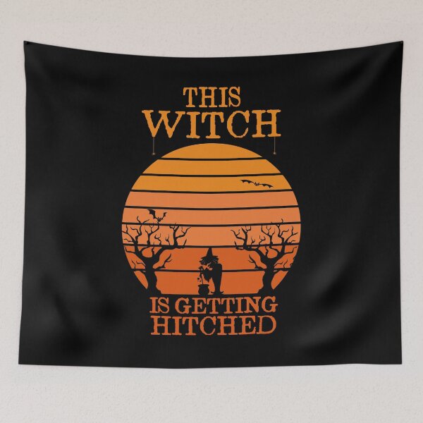 Item preview, This Witch Is Getting Hitched Funny Wife Halloween Saying Gift Idea Sunset Design designed and sold by Chamssou.