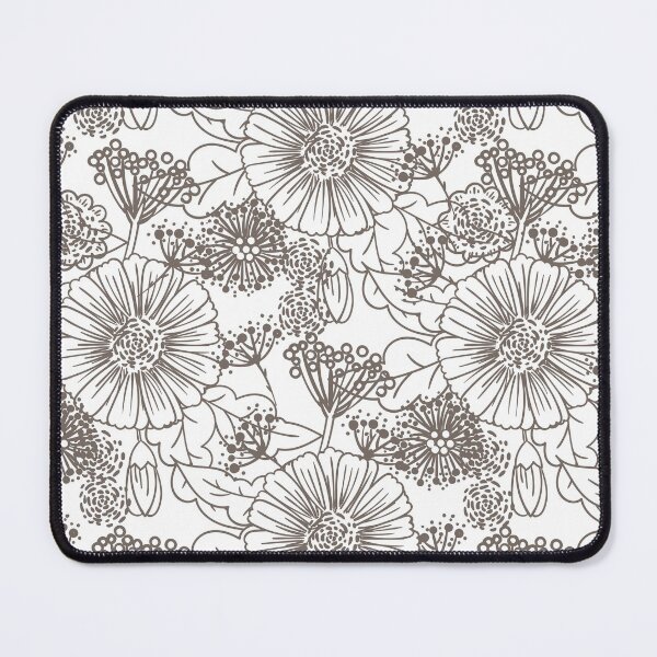 Item preview, Grayish Brown and White Hand Drawn Floral Pattern Pairs 2022 Popular Color Sherwin Williams Garret Gray SW 6075 designed and sold by ColorOfTheYears.