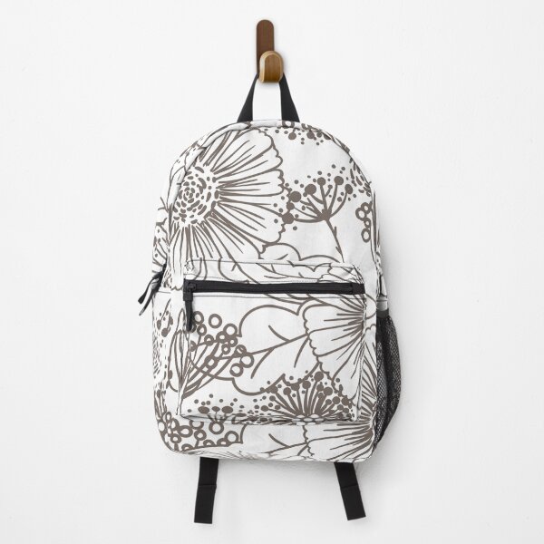 Item preview, Grayish Brown and White Hand Drawn Floral Pattern Pairs 2022 Popular Color Sherwin Williams Garret Gray SW 6075 designed and sold by ColorOfTheYears.