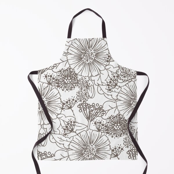 Item preview, Grayish Brown and White Hand Drawn Floral Pattern Pairs 2022 Popular Color Sherwin Williams Garret Gray SW 6075 designed and sold by ColorOfTheYears.