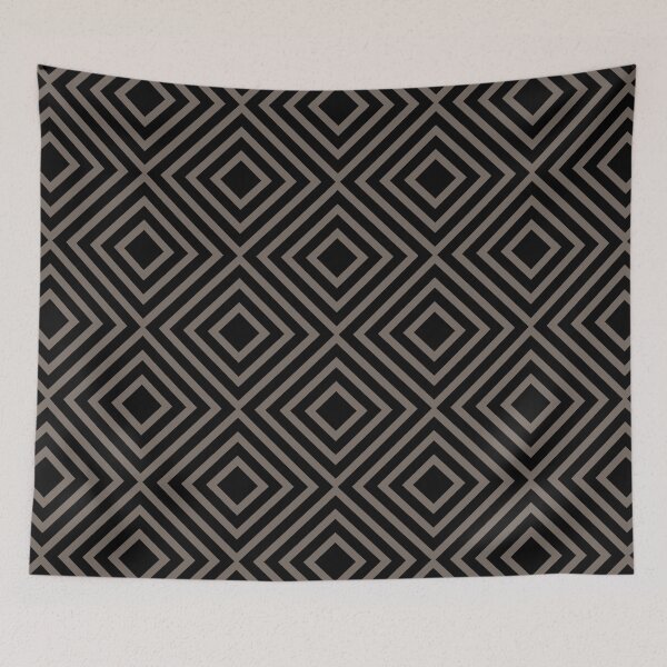 Item preview, Grayish Brown and Black Square Line Art Pattern Pairs 2022 Popular Color Sherwin Williams Garret Gray SW 6075 designed and sold by ColorOfTheYears.