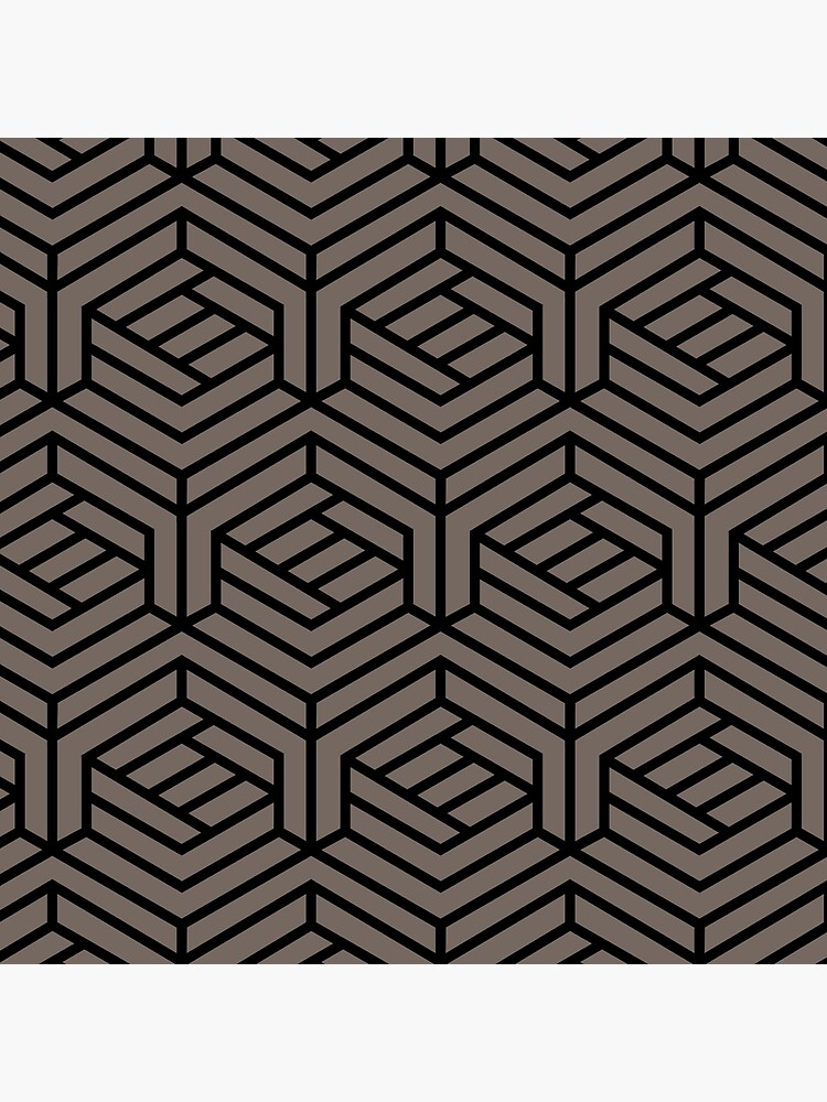 Grayish Brown and Black Modern Cube Pattern Pairs 2022 Popular Color Sherwin Williams Garret Gray SW 6075 by ColorOfTheYears