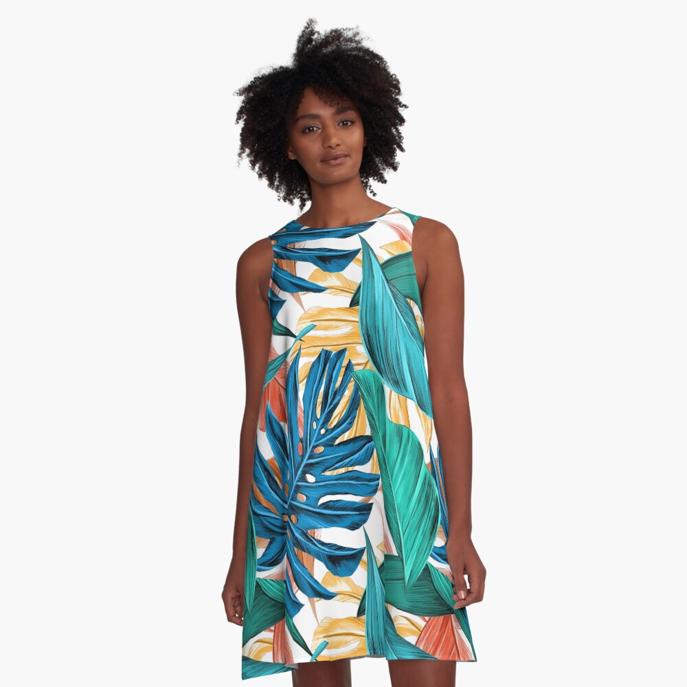 Floral Pattern Design A-Line Dress