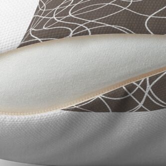 Alternate view of Grayish Brown and White Scribbled Line Pattern Pairs 2022 Popular Color Sherwin Williams Garret Gray SW 6075 Throw Pillow