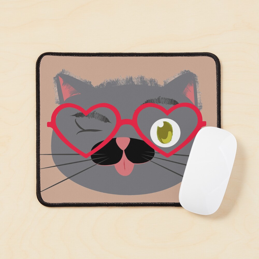 Brown cat Mouse Pad