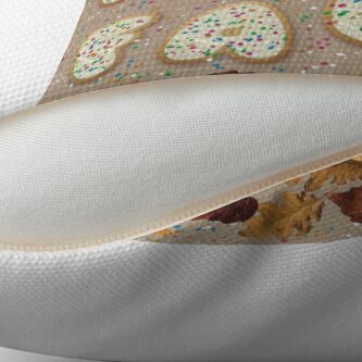 Alternate view of Cozy fall - biscuits and leaves Throw Pillow