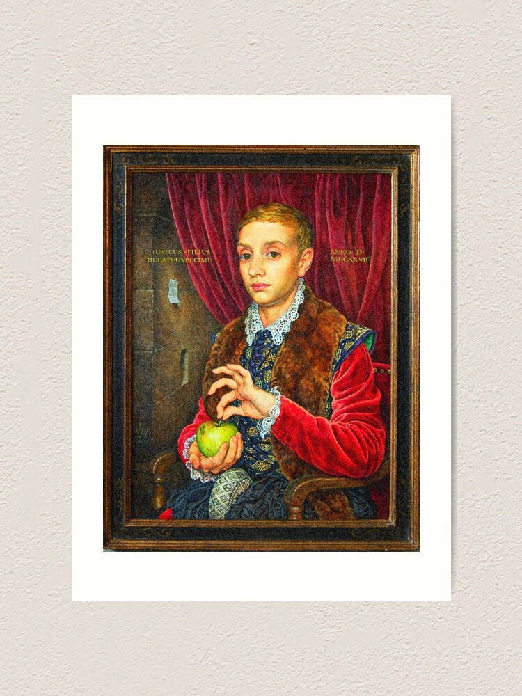 The Grand Budapest Hotel Boy With Apple Grain Edit Wes Anderson Painting Movie Art Print